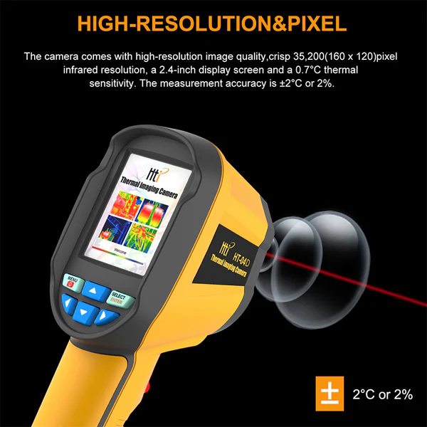 HTI, HT-04D, 160*120 Pixels Infrared Thermal Imager, -20°C~550°C Temperature Detect Floor Heating Repair, Thermal Imaging Camera,