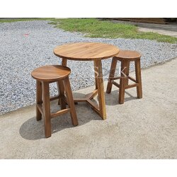 ชุดโต๊ะกาแฟมินิมอลขาเบนซ์ เก้าอี้กลม