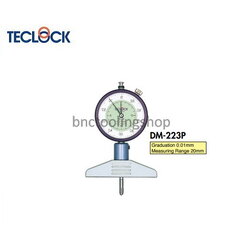 ไดอัลเกจวัดความลึกขนาด 20มิล ความละเอียด 0.01 มิล,Dial Depth Gauge Range 20mm Graduation 0.01mm,TECLOCK,DM-223P