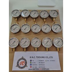 NUOVA FIMA - Pressure Gauge ขนาดหน้าปัด 2.5 นิ้ว / เกลียวทองเหลืองลงล่าง / ขนาดความดัน 0 -250 PSI / ขนาดเกลียว 1/4 NPT บรรจุน้ำมันกันกระแทก