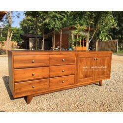 ตู้วางทีวี 2 ม. 6 ลิ้นชัก บานเปิด