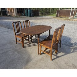 ชุดโต๊ะกินข้าววงรีมินิมอล เก้าอี้พนักมน