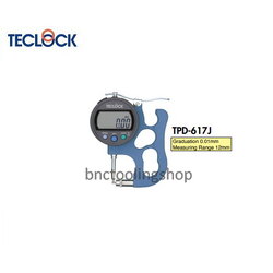 ไดอัลเกจวัดความหนา ขนาด 12มิล ความละเอียด 0.01มิล,Dial Thickness Gauge Range 12mm Graduation 0.01mm,TECLOCK,TPD-617J