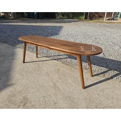 ม้านั่งยาววงรีมินิมอล ขากลมสอบ