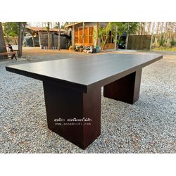 โต๊ะกินข้าวขากล่อง 2 ม. (สีสัก)