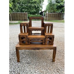 โต๊ะหมู่ 7 x 7 แกะลาย