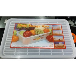 กล่องพลาสติกใส่อาหาร ทรงเหลี่ยมลายผลไม้ เกรดเอ