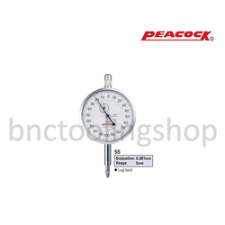 ไดอัลเกจขนาด 5มิล ความละเอียด 0.001มิล,Standard Dial Gauges Range 5mm Graduation 0.001mm,Peacock,55