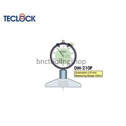 ไดอัลเกจวัดความลึกขนาด 10มิล ความละเอียด 0.01 มิล,Dial Depth Gauge Range 10mm Graduation 0.01mm,TECLOCK,DM-210P