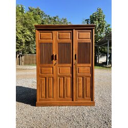 ตู้เสื้อผ้าบานซี่ผสมเต้า สูง 2 ม. (สีสัก)