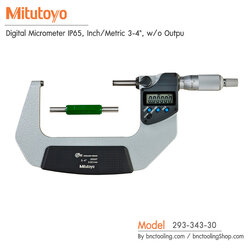 Mitutoyo,Digital Micrometer IP65, Inch-Metric 3-4, wo Outpu,M293-343-30