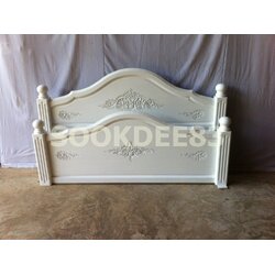 เตียงแกะลาย พื้นทึบ (สีสัก)