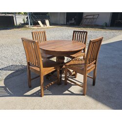 ชุดโต๊ะกินข้าวกลม 1 ม. เก้าอี้สวีเดน 4 ตัว
