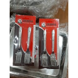 Zebra ส้อมผลไม้ ส้อม Zelect หนา 2 มม. 14.5 ซม. ตราหัวม้าลาย (แพ็คละ 4 ชิ้น)