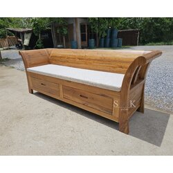 โซฟาพนักแอ่นมีลิ้นชัก พร้อมเบาะ