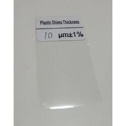 แผ่นฟิลม์สำหรับสอบเทียบเครื่องวัดความหนาสี - ขนาด ( 10 um),Plastic Shims (foils) SIZE ( 10 um) with Certificate.