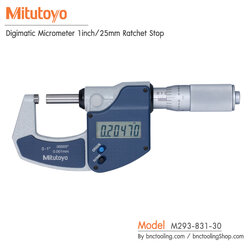 Mitutoyo,Digimatic Micrometer 1inch 25mm Ratchet Stop,M293-831-30