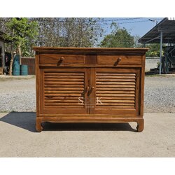 ตู้รองเท้าบานเกล็ด 2 บาน กว้าง 1.2 ม. มีขา