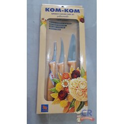 ชุดมีดแกะสลัก Set C ด้ามพลาสติก 3 ชิ้น KOM KOM