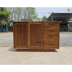 ตู้เก็บของ 4 ลิ้นชัก บานสไลด์ซี่กลม