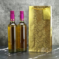 ถุงกระดาษ ใส่ขวดคู่ เคลือบ UV สีทอง 5ใบ