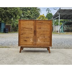 ตู้เก็บของมินิมอล 2 บานเปิด มีขา