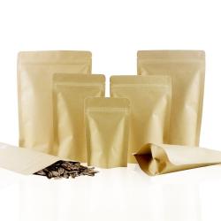 ถุงซิปล็อคกระดาษคราฟท์สองด้าน มีก้นตั้งได้ (50ใบ)