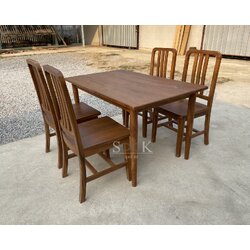 ชุดโต๊ะกินข้าวมินิมอลขากลม เก้าอี้พนักมน