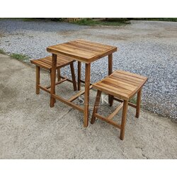 ชุดโต๊ะกาแฟมินิมอลซี่ระแนง