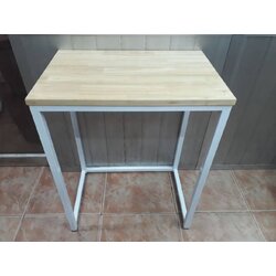 โต๊ะอเนกประสงค์ หน้าเเผ่นไม้ยางพารา 40x60x75 ซม. ขาเหล็กเคลือบสี