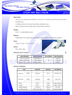 แผ่นจับฝุ่น Sticky Mat สีฟ้า