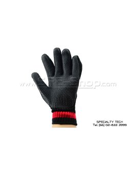 Solid Rubber Palm Coated ถุงมือถักเซฟตี้เคลือบยาง 1.15 MM สีดำ