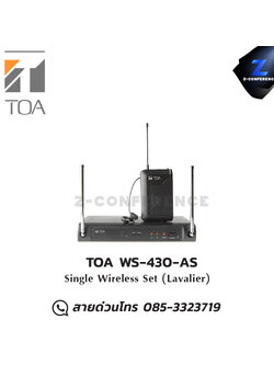 TOA WS-430-AS ไมโครโฟน Single Wireless Set (Lavalier) microphone, mic, ไมค์, ไมโครโฟน, ไมค์ลอย, ไมค์โครโฟนไร้สาย, ไมค์ร้องเพลง , ไมโครโฟนไร้สาย