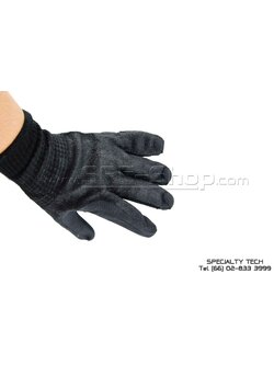 Solid Rubber Palm Coated ถุงมือถักเซฟตี้เคลือบยาง 0.85 MM สีดำ