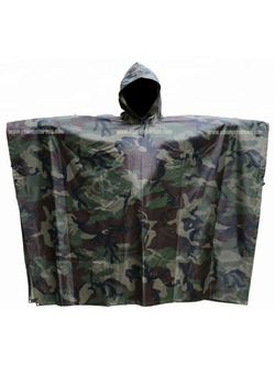 เสื้อกันฝน ทหาร ลายพรางเขียว ชุดกันฝน อย่างหนา คลุม ค้างคาว