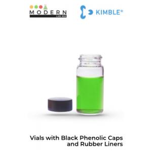 Vials with Black Phenolic Caps and Rubber Liners / ขวดไวแอล ฝาดำวัสดุใต้ฝาเป็นยาง