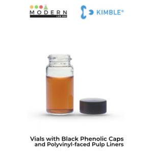 Vials with Black Phenolic Caps and Polyvinyl-faced Pulp Liners / ขวดไวแอล ฝาดำวัสดุใต้ฝาเป็นโพลีไวนิล