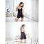 N373 ชุดนอนเซ็กซี่ ชุดนอนอีโรติกเป็นผ้าซีทรูและผ้าลูกไม้นำมาเย็บสลับกันกลายเป็นผ้าลายทางสวยๆตกแต่งด้วยผ้าลูกไม้และผ้าหนังสีดำ สวมใส่แบบใช้สายคล้องคอพร้อมมีที่ปรับระดับตามรูปถ่ายสินค้าจริง ***หุ่นใส่สบายๆยังขยายได้อีกหน่อยค่ะ