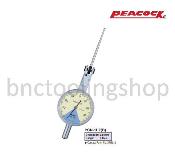 ไดอัลเทส ขนาด 0.8มิล ความละเอียด 0.01มิล,Special Type Test Indicators Range 0.8mm Graduation 0.01mm,Peacock,PCN-1LZ(B)