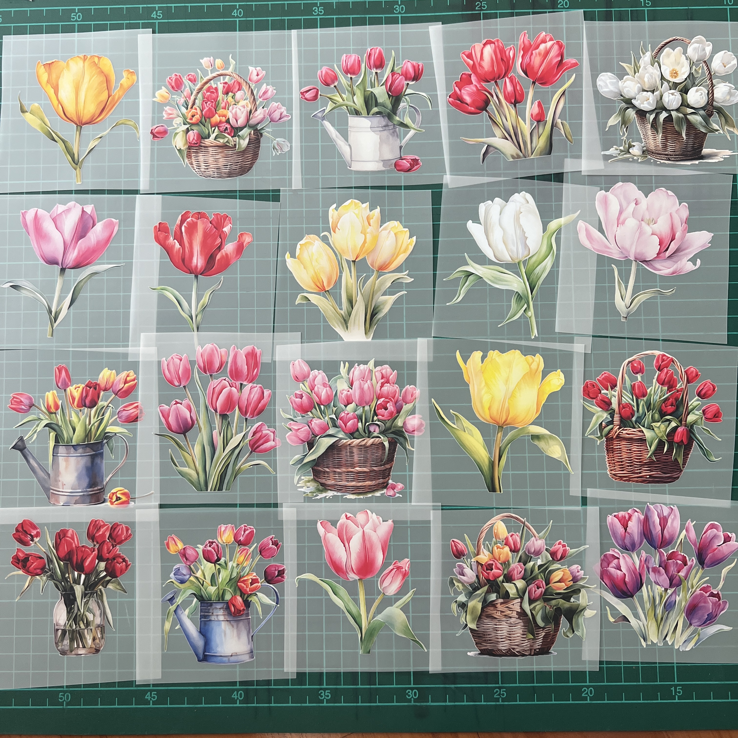 ตัวรีดติดเสื้อ ทิวลิป ฟิลม์รีดร้อน พิมพ์ลาย สติกเกอร์รีดติดเสื้อ สกรีนลาย ฟิลม์ DFT DTF