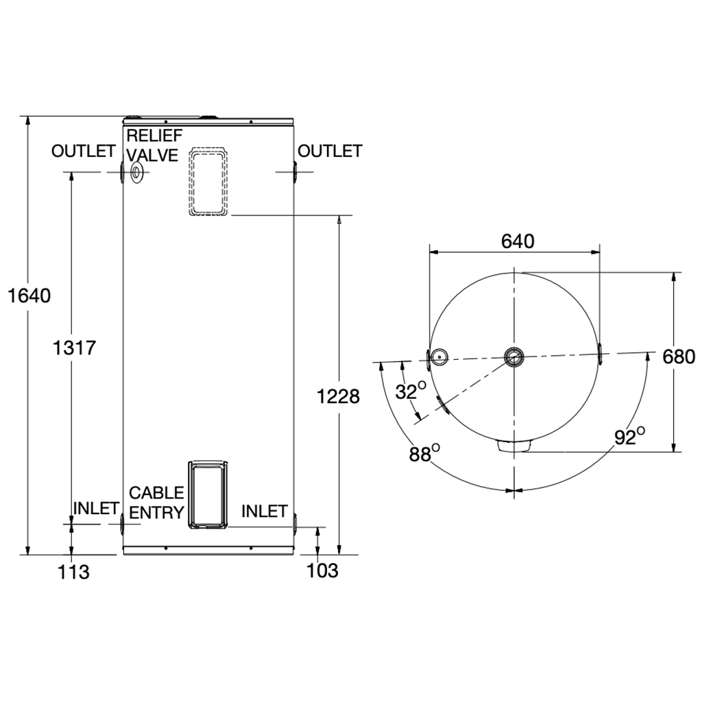 เครื่องทำน้ำร้อน Rheem 315L Electric Water Heater ( Indoor / outdoor )