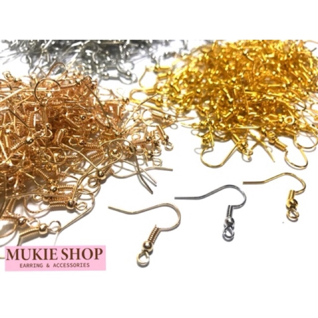 DIY รวมอะไหล่ ก้านต่างหู KC gold,White K (แบบ Basic) แพ็ค 20,50 ชิ้น