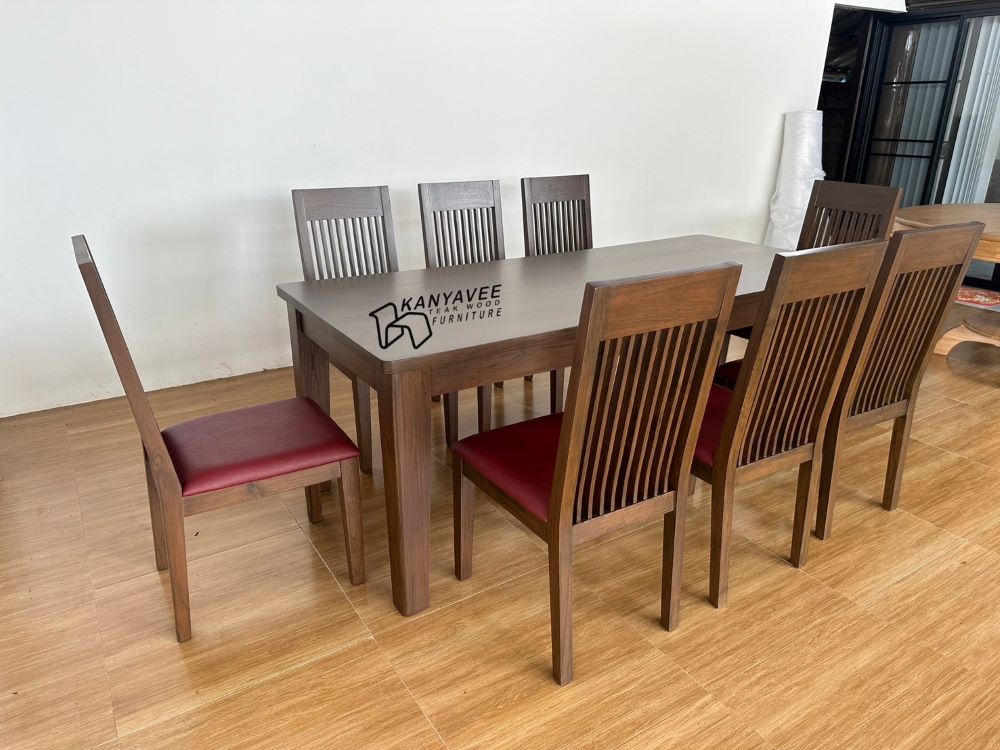 ชุดโต๊ะกินข้าวไม้สัก 8 ที่นั่ง