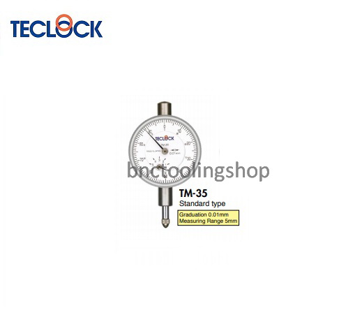 ไดอัลเกจหน้าปัดเล็กความละเอียด 0.01มิล-Small Dial Indicator Graduation 0.01mm,TECLOCK,TM-35