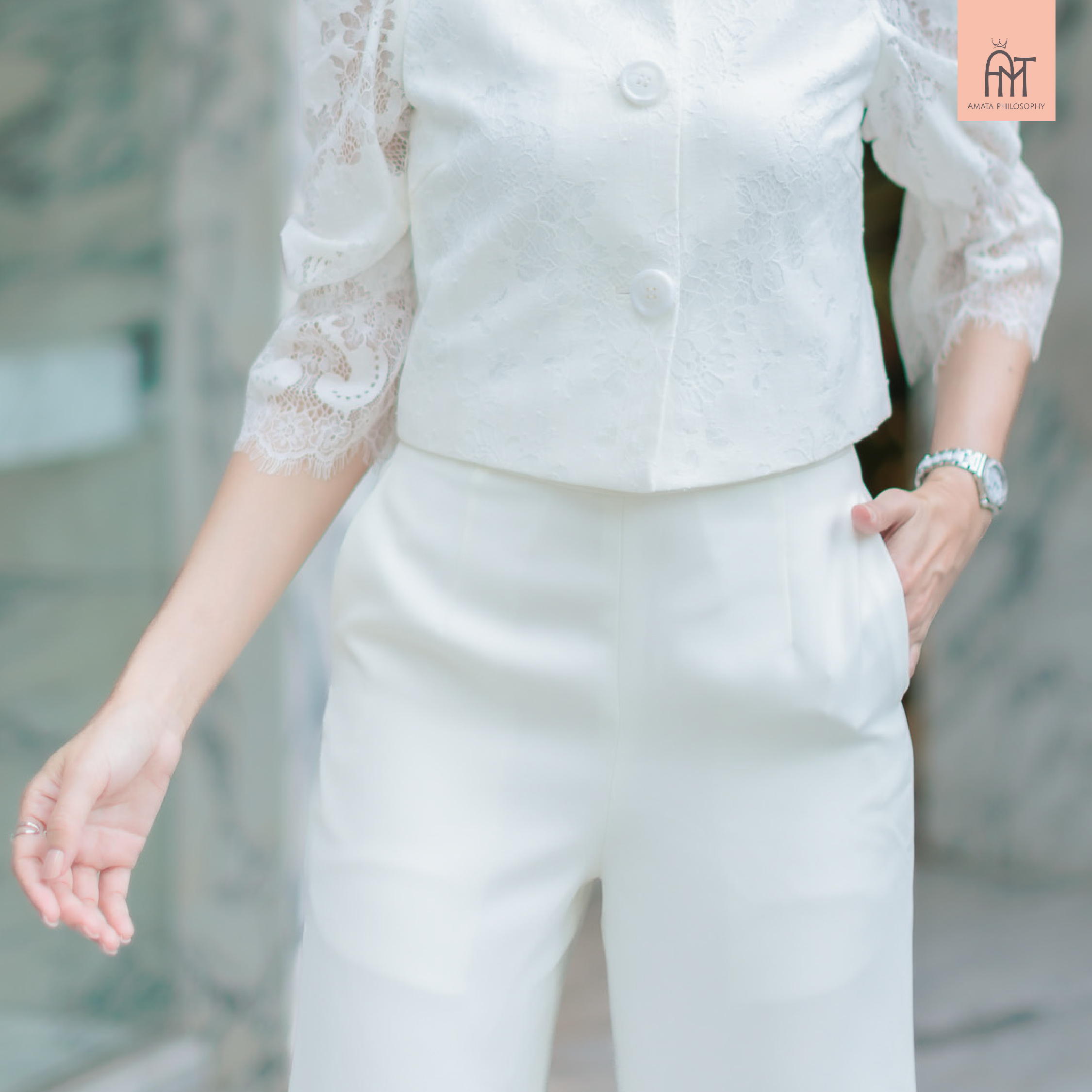 AMATA กางเกง CLASSIC FAIR ชมพู น้ำเงิน ขาว