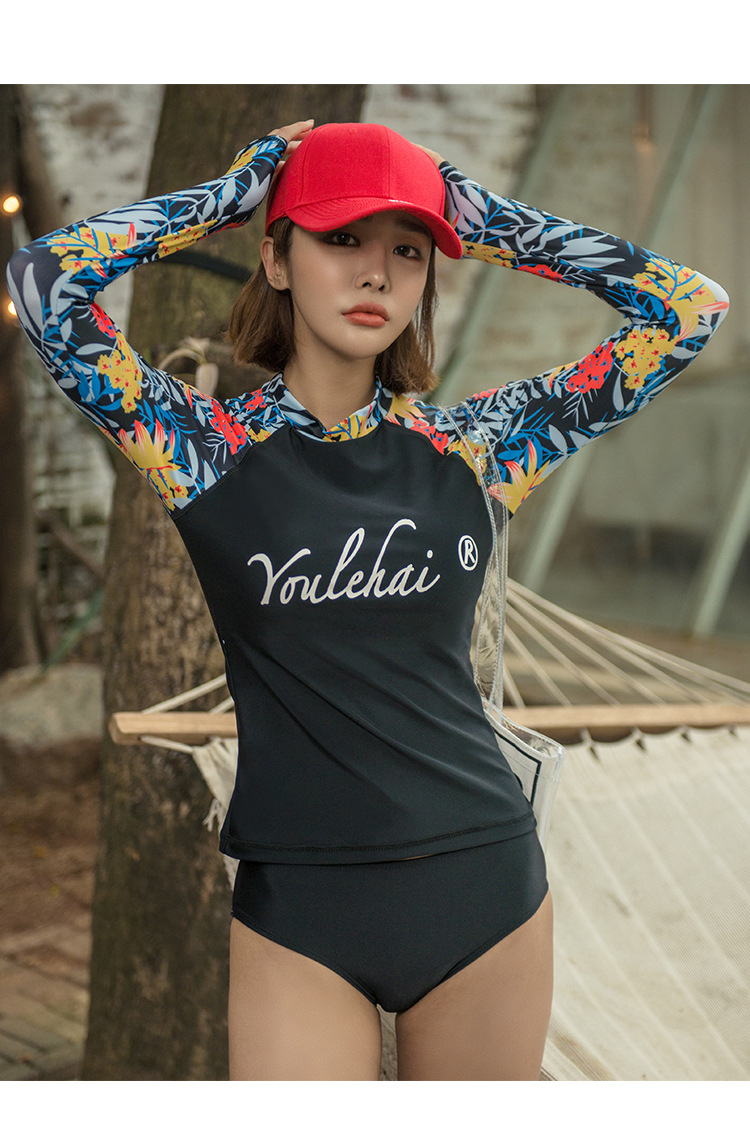 ชุดว่ายน้ำแบบสปอร์ต ชุดว่ายน้ำแขนยาวขายาว สีดำ ส่งฟรี ems