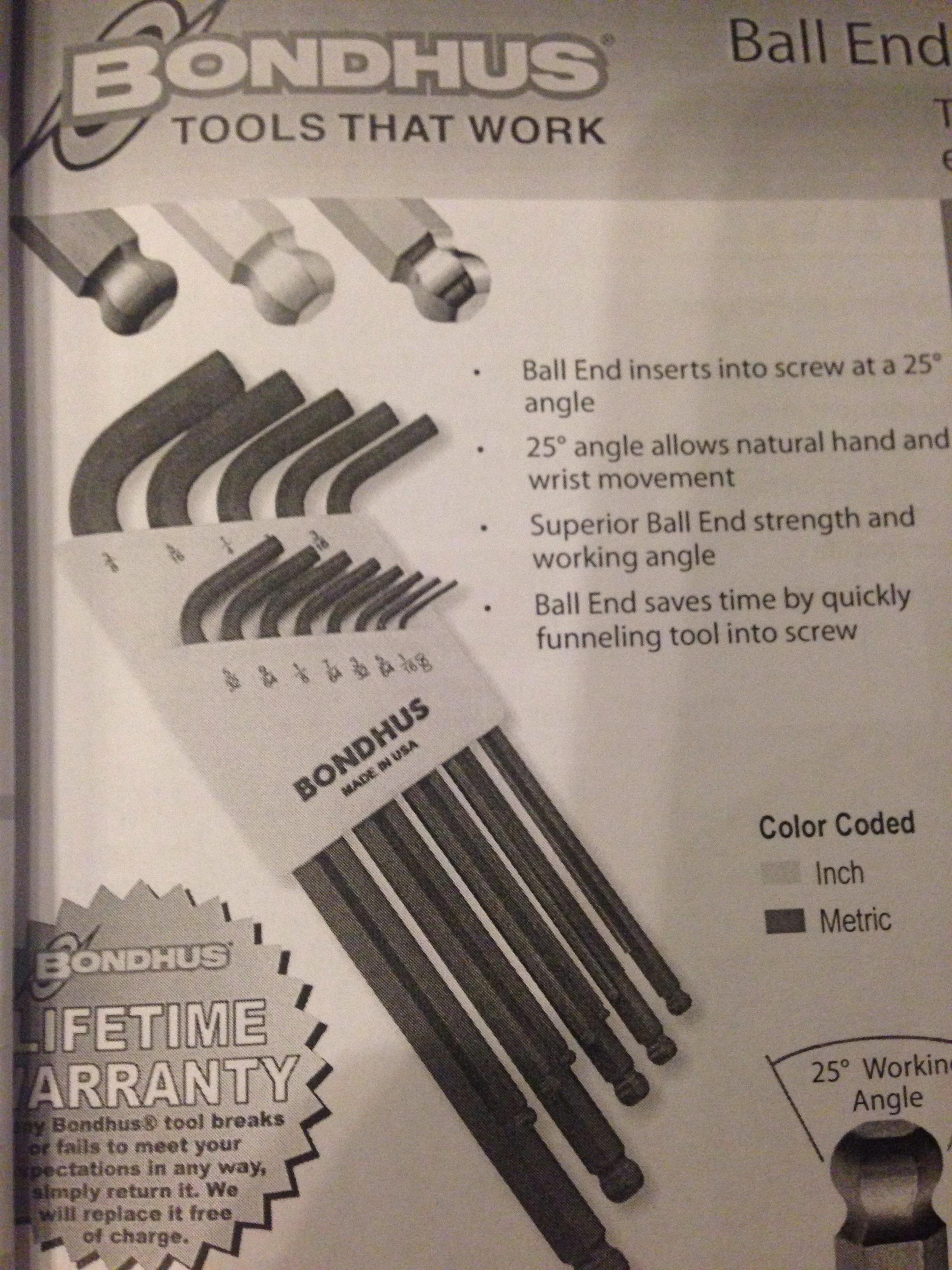 BONDHUS Balldriver L-Wrenches - ประแจหกเหลี่ยมหัวบอลคุณภาพสูง