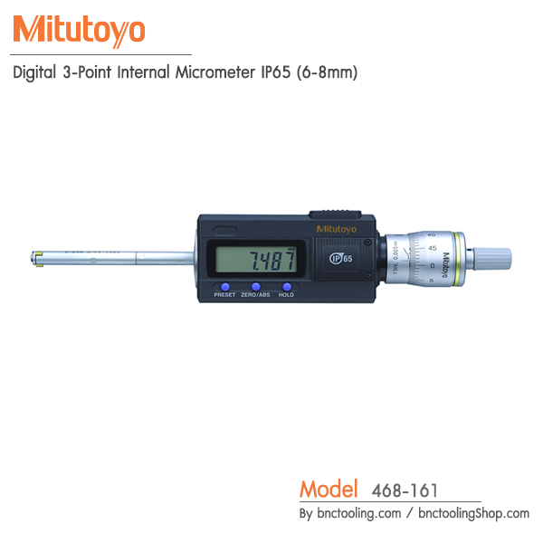 Mitutoyo,Digital 3-Point Internal Micrometer IP65 (6-8mm),468-161