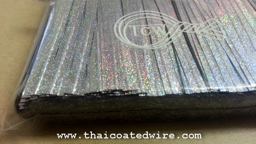 ลวดมัดปากถุง 8cm x 1,000pcs สีกากเพชร