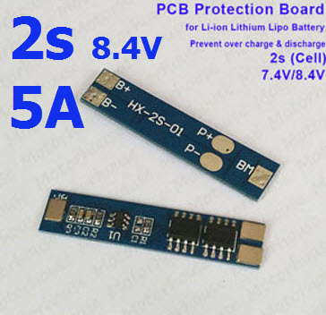โมดูลป้องกัน แบตเตอรี่ลิเธียม 2 เซล 7.4V 8.4V กระแสสูงสุด 5A